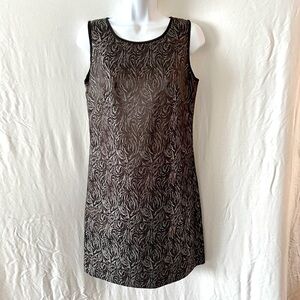 Nine West Black/Silver Metallic Sheath Dress Size 2 NWOT